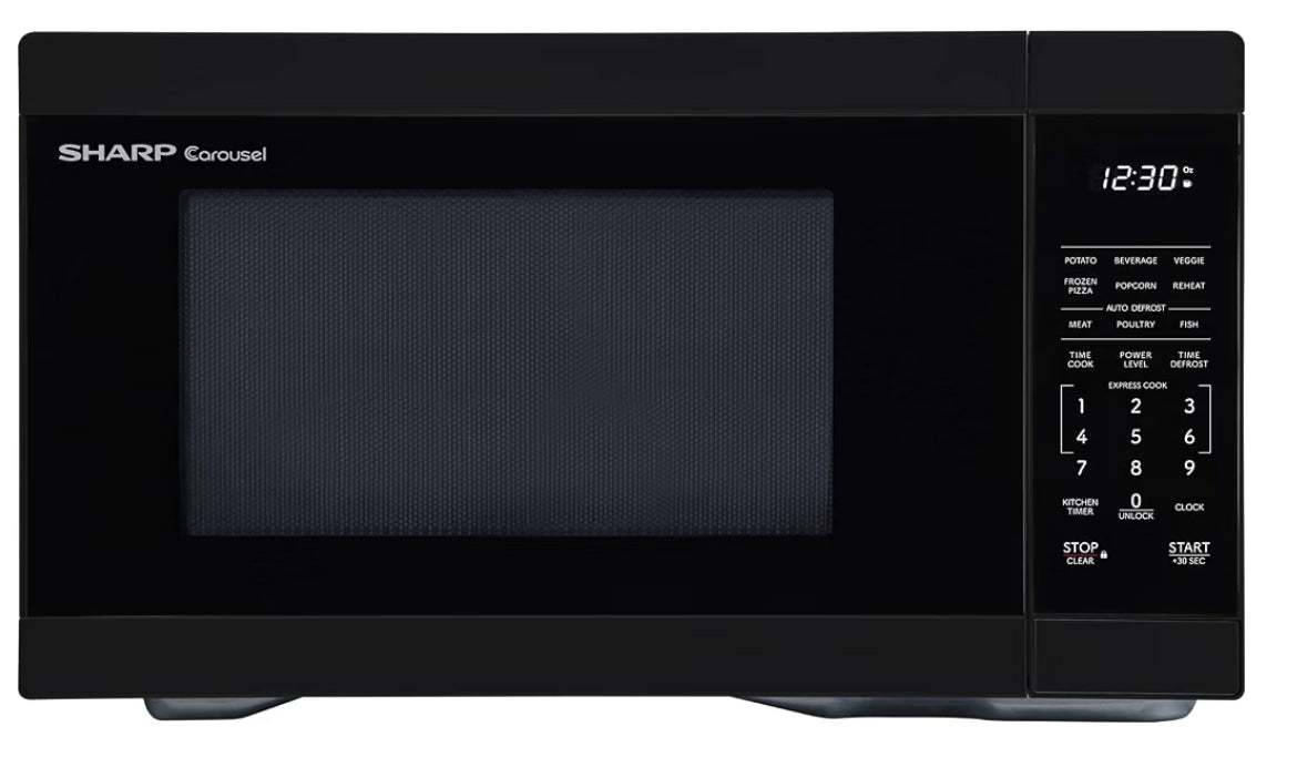 Sharp SMC1161KB 1.1 cu. ft. 1000W Black Countertop Microwave Oven
Removable 12.4" Carousel Turntable