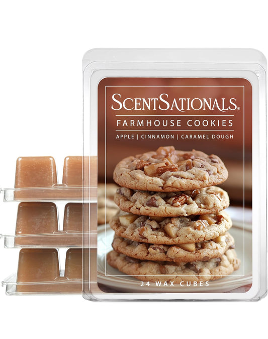 Scentsationals Wax Melts Strong Scent - Farmhouse Cookies - Long Lasting Scented Melts for Warmers, 10oz (Pack of 4)