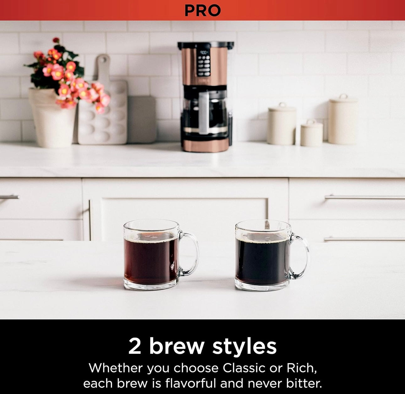 Ninja Programmable XL 14-Cup Coffee Maker PRO with Permanent Filter, 2 Brew Styles Classic & Rich - Copper DCM201CP
