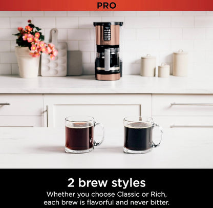 Ninja Programmeerbare XL 14-koppie Koffiemaker PRO met Permanente Filter, 2 Broustyle Klassiek & Ryk - Koper DCM201CP