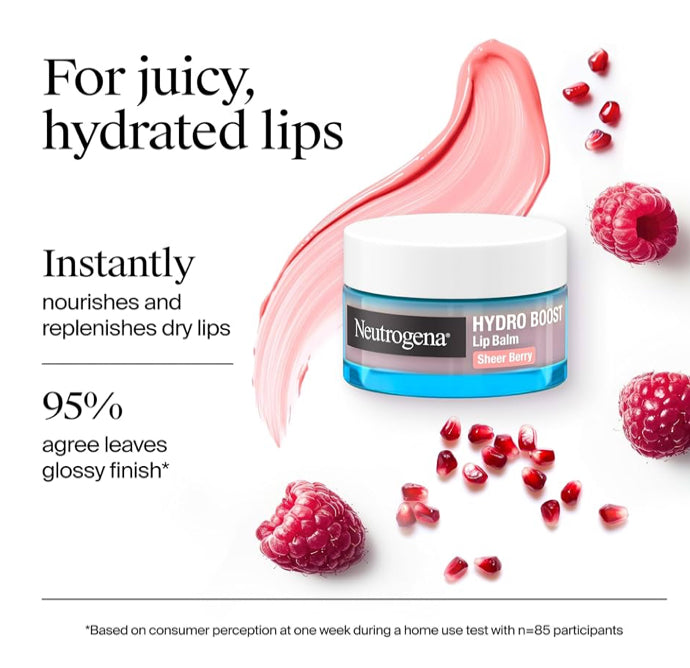 Neutrogena Hydro Boost Hialuroonsuur Lipbalsem Gehidreer, Deursigtige Pienk Getint Deursigtige Bessie 0.5 oz (Pak van 2)