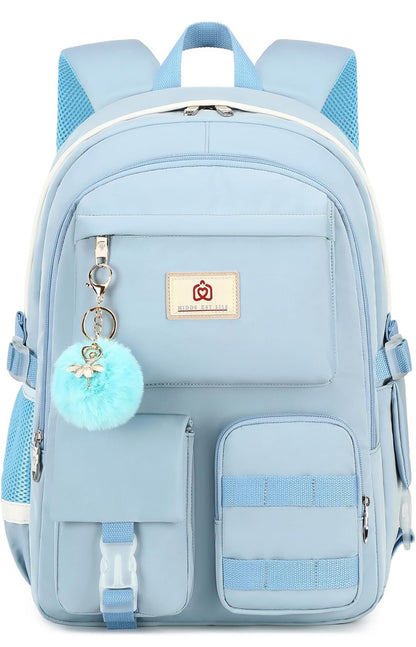 Backpack for girls Laptop Backpacks 15.6 Inch College Cute Bookbag Anti Theft Primary Elementary School Bag Casual Daypack for Teens Girl Women Students (Blue)