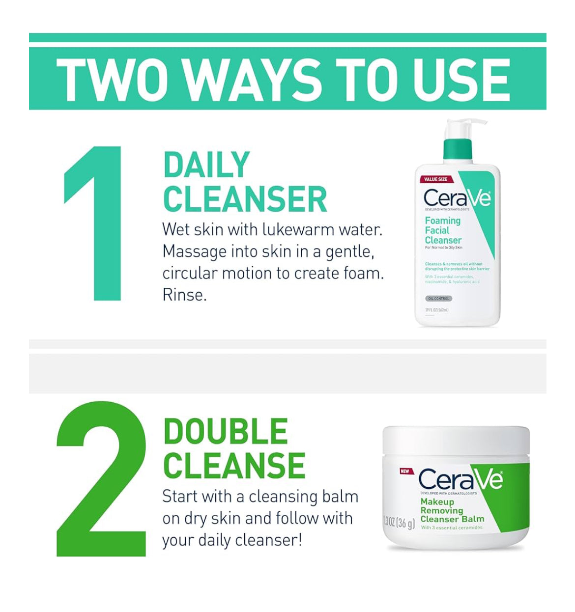 CeraVe Skuimende Gesigsreiniger, Daaglikse Gesigswas vir Olierige Vel, Hialuronzuur + Smeremiddels + Niasinamied, Geurvry en Parabenvry (19 oz)
