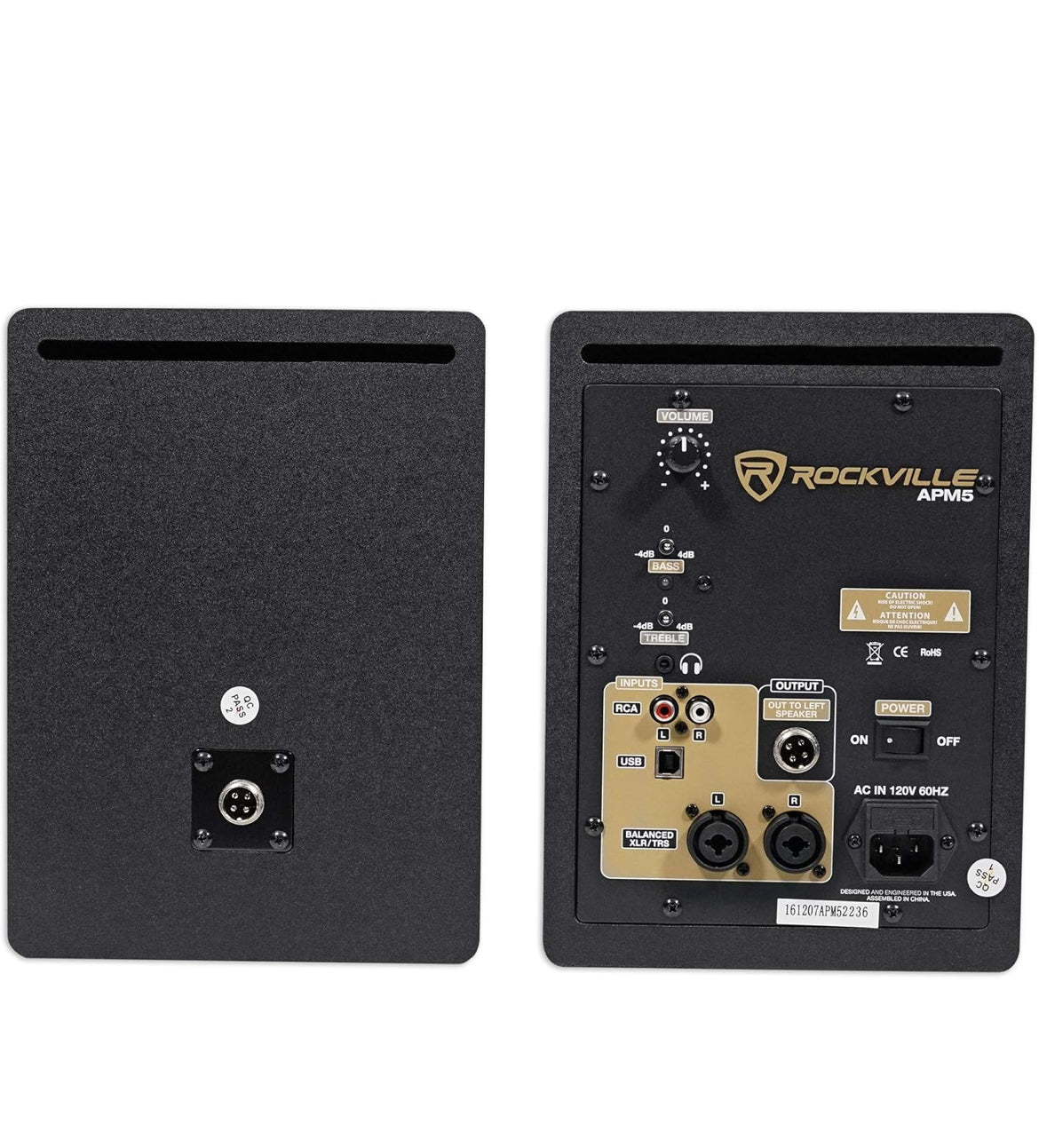 Rockville (2) APM5W 5.25" Powered Studio Monitors+Active Subwoofer+Stands+Pads