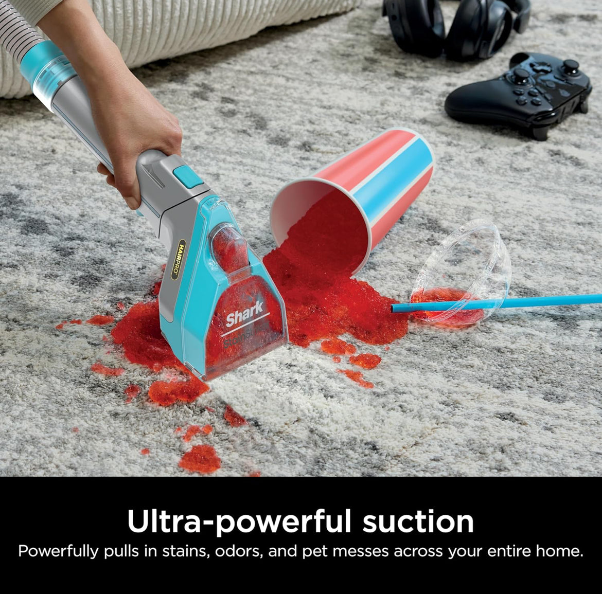 Shark StainStriker HairPro Portable Carpet, Upholstery & Area Rug Cleaner - Teal