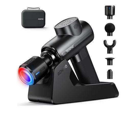 Massage Gun Deep Tissue with Charging Stand, Back Massager Heat and Cold Head, Percussion Body Muscle - Active Thermacool Deluxe