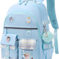 Backpack for Girls, 15.6 Inch Laptop School Bag Kids Kindergarten Elementary College Backpacks Large Bookbags for Teen Girl Women Students Casual Travel Daypacks (Blue)