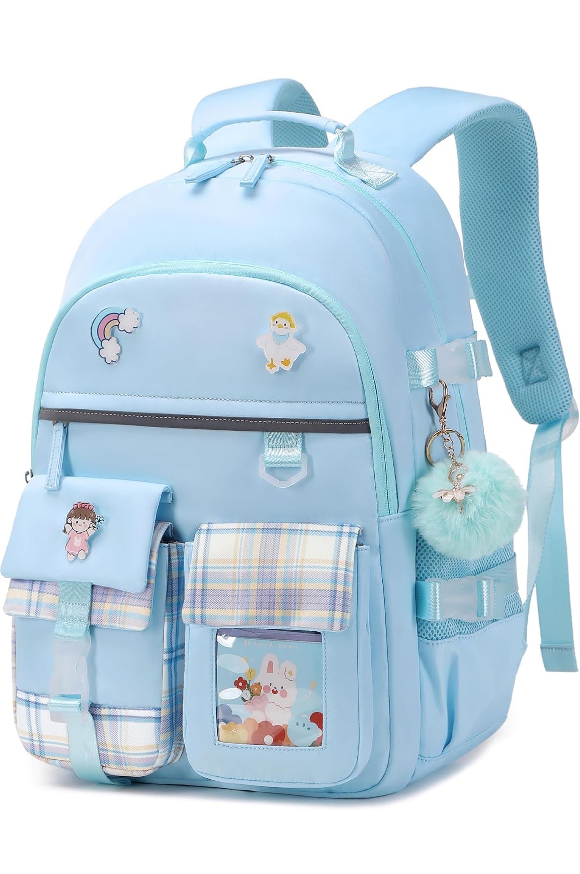 Backpack for Girls, 15.6 Inch Laptop School Bag Kids Kindergarten Elementary College Backpacks Large Bookbags for Teen Girl Women Students Casual Travel Daypacks (Blue)