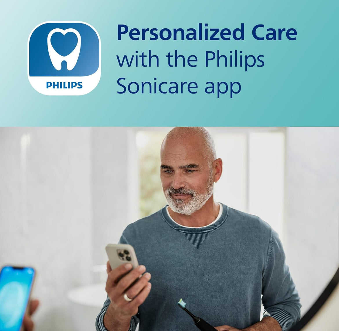 Philips Sonicare DiamondClean Smart 9300 Elektriese Tandeborsel, Soniese Tandeborsel met Toepassing, Druksensor, Borselkopbespeuring, 4 Borselmodusse en 3 Intensiteitsvlakke -Grys, Model HX9903/45