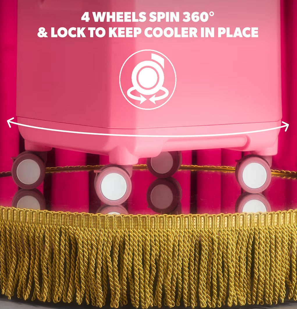 Igloo Tag Along 360 Spinner Cooler | 20 Quart Rolling Ice Chest - (Pink)