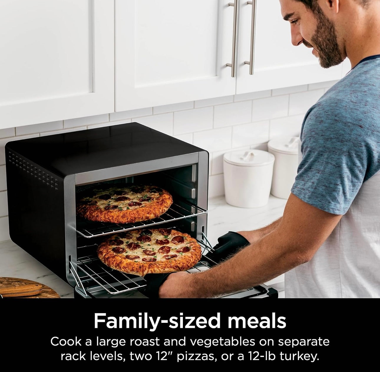 Ninja DT202BK Foodi 8-in-1 XL Pro Air Fry Oven, Large Countertop Convection and Digital Toaster Oven - 1800 Watts (Black )