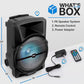 Wireless Portable PA Speaker System -1200W High Powered Bluetooth Compatible Indoor & Outdoor DJ Sound Stereo w/ USB MP3 AUX 3.5mm Input, Flashing Party Light & FM Radio