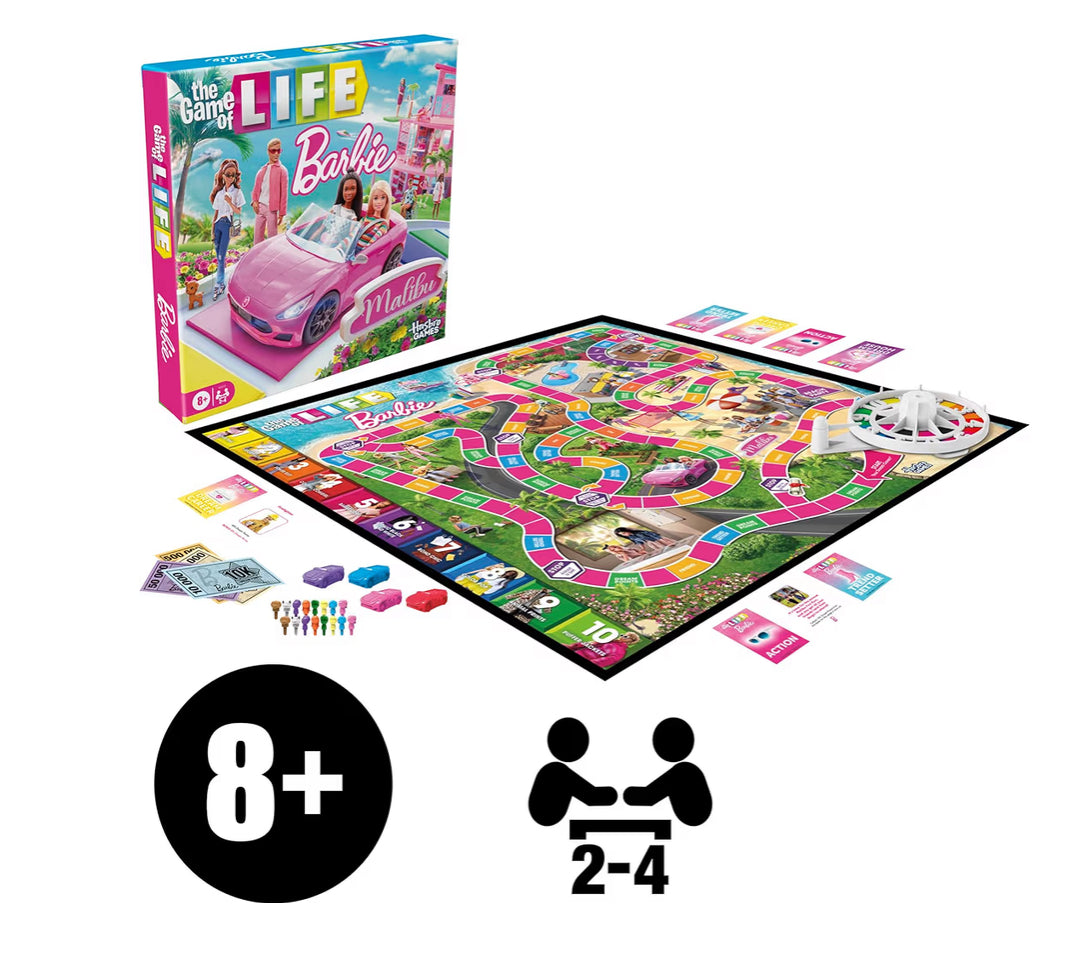 Hasbro Games The Game of Life: Barbie Edition Board Game - 2 to 4 Players | Fun Family Games for Kids and Adults