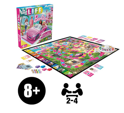 Hasbro Games The Game of Life: Barbie Edition Board Game - 2 to 4 Players | Fun Family Games for Kids and Adults