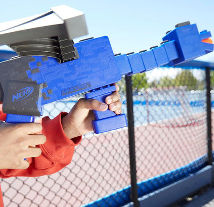 NERF Minecraft Ender Dragon Blaster, 4-Dart Internal Clip, 12 NERF Elite Foam Darts, Design Inspired by Mob in The Game