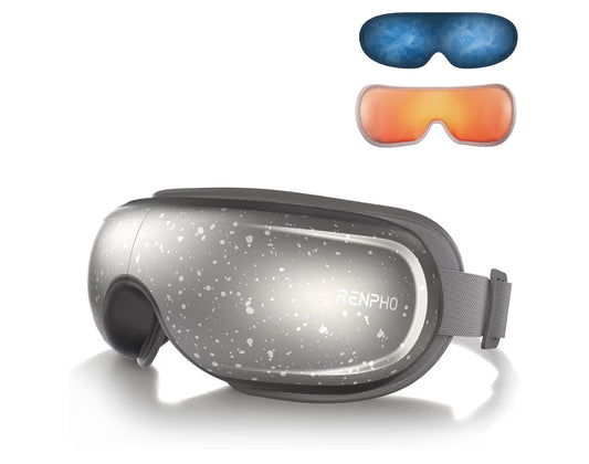 Limited Edition Eye Massager w/ Heat and Cooling Eyeris 3 Voice Control, Eye Care Sleep Mask - Silver