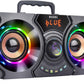 Portable Bluetooth Speakers with Double Subwoofer, 60W Loud Stereo EQ FM Remote