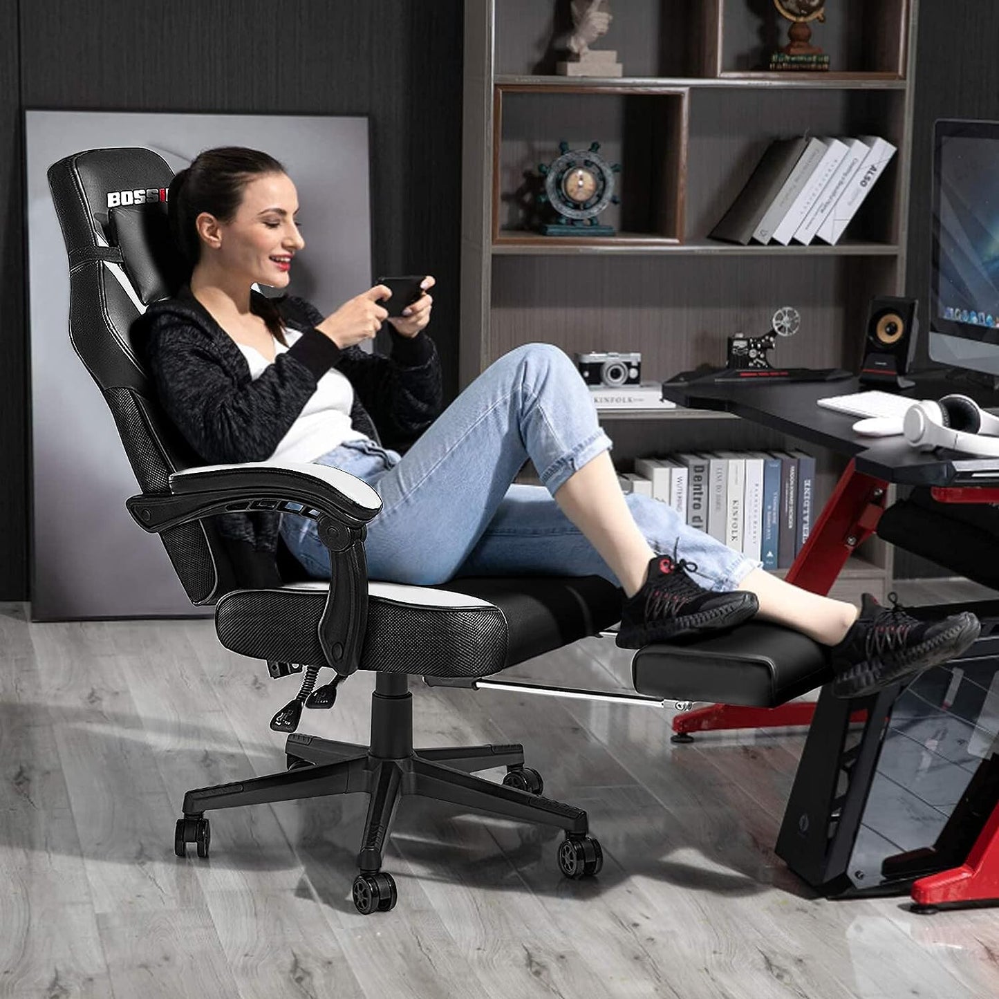 Big and Tall Gaming Chairs for Adults Ergonomic Video Game Chairs with footrest
