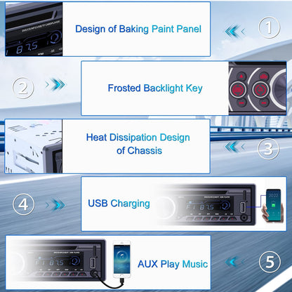 Enkel Din Motorradio CD-Speler, Motor DVD-Speler met Bluetooth Hands-Free Oproepe