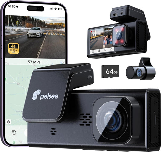 Pelsee Dash Cam and Rear View Camera | Complete Vehicle Surveillance Solution