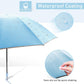 Inverted Compact Umbrella Large Windproof Umbrellas Reflective Stripe SKY BLUE