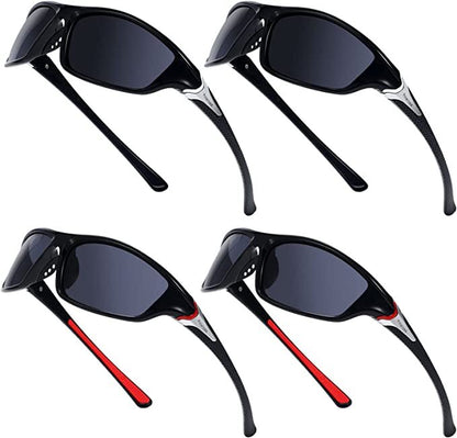 4 Pare Unisex Gepolariseerde Sonbrille UV-beskerming Sport Bestuurbril Sport