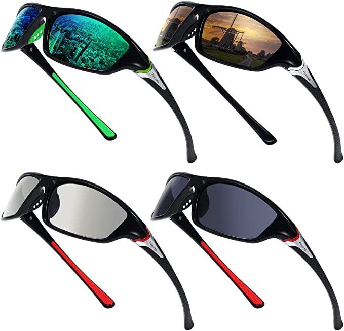 4 Pairs Unisex Polarized Sunglasses UV Protection Sports Driving Glasses Sports