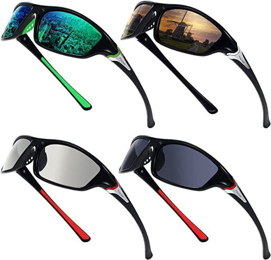 4 Pairs Unisex Polarized Sunglasses UV Protection Sports Driving Glasses Sports
