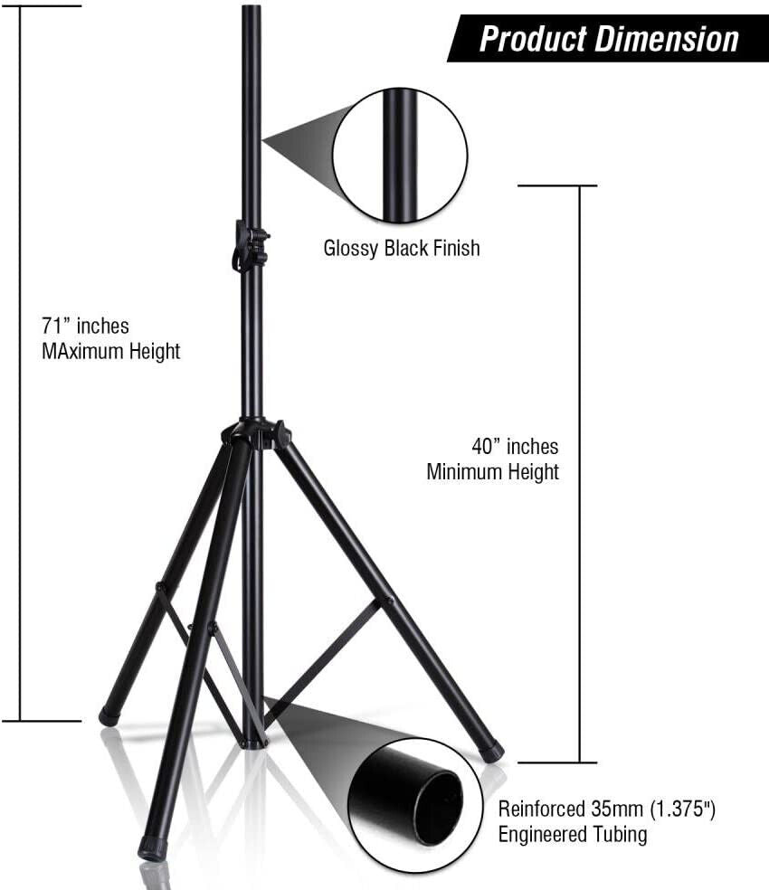 Universal Speaker Stand Mount Holder Heavy Duty Tripod w Adjustable 40”-71" NEW