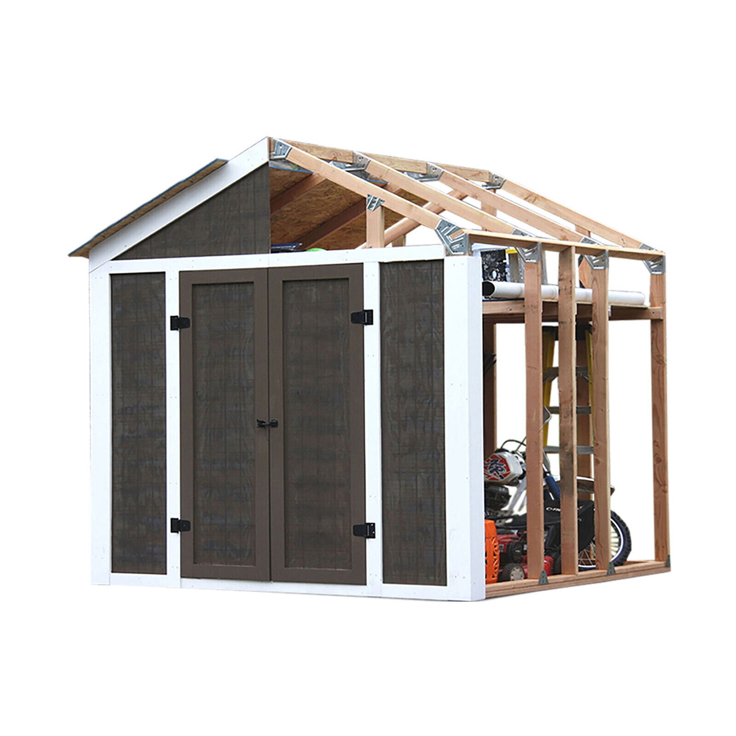 EZBUILDER 7x8 Foot Galvanized Steel DIY EZ Framing Kit Storage Shed Garage Barn