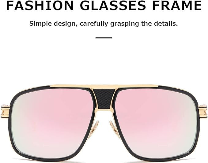 Sunglasses Men Women Unisex  Goggle Alloy Big Frame Metal Punk Style Shield