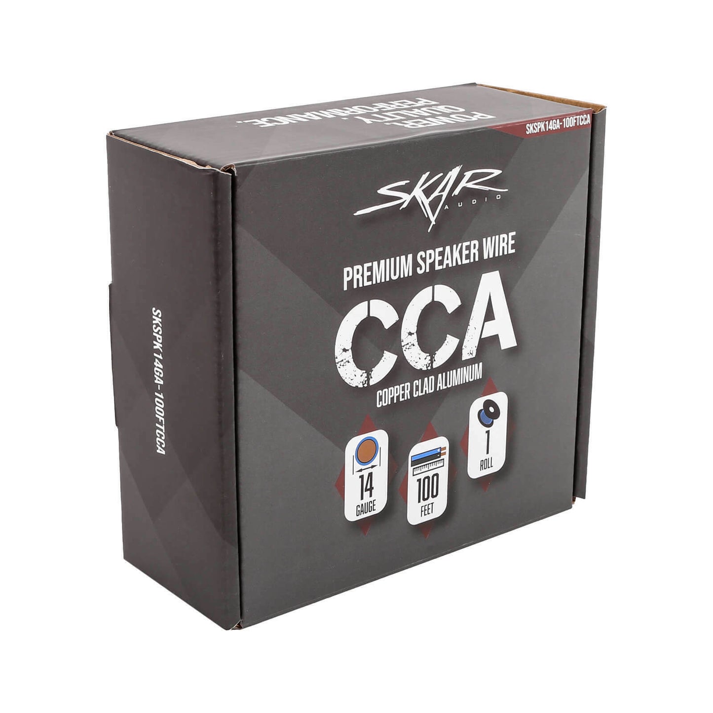 NEW Skar Audio 14 Gauge CCA Car Audio Speaker Wire - 100 Feet (Matte Brown/Blue)