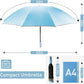 Inverted Compact Umbrella Large Windproof Umbrellas Reflective Stripe SKY BLUE