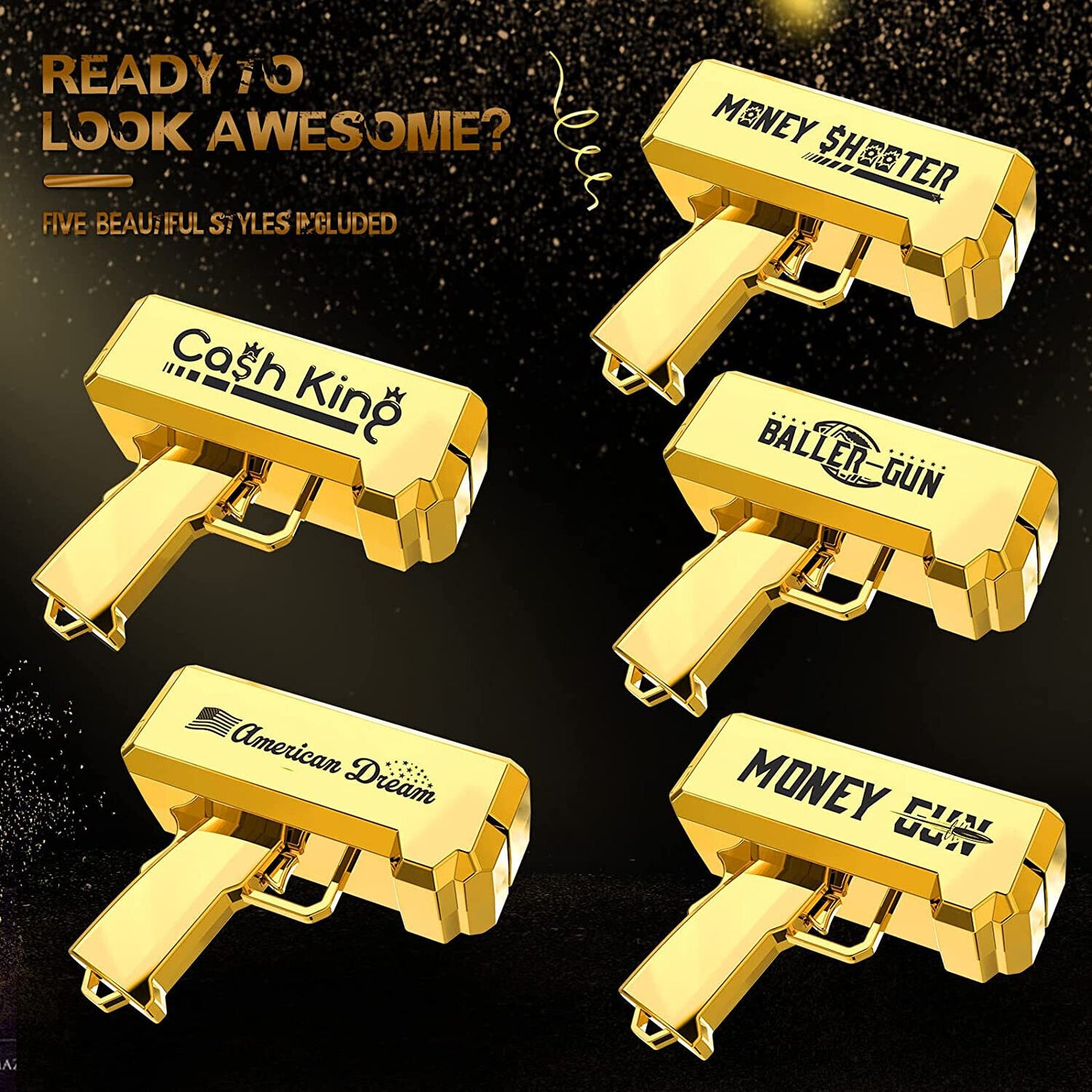 New Money Gun Shooter Make it Rain, Handheld Cash Gun for Game Movies Party
