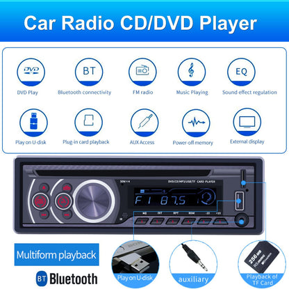 Enkel DIN Motorradio CD-Speler, Motor DVD-Speler met Bluetooth Hands-Free Oproepe