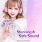 PINK BTH03 Kids Bluetooth Headphones Safe Volume, Colorful LED Lights, 25Hour