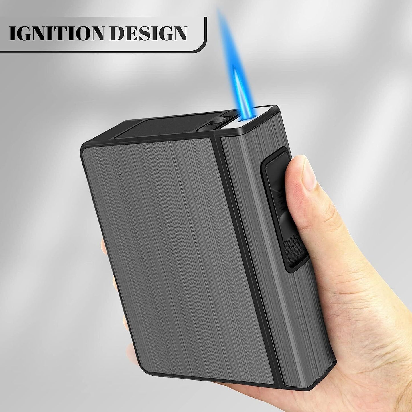 Cigarette Case with Smell Proof Lighter King Size Cigarettes Holder