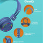 BLUE BTH03 Kids Bluetooth Headphones Safe Volume, Colorful LED Lights, 25 Hour