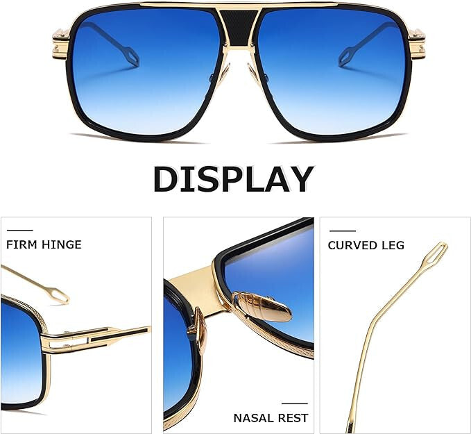 Sunglasses Men Women Unisex  Goggle Alloy Big Frame Metal Punk Style Shield