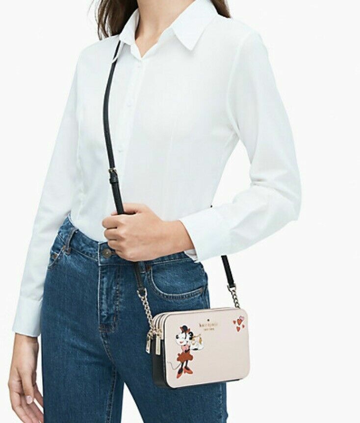 KATE SPADE NEWYORK LIMITED EDITION DISNEY MINNIE DOUBLE ZIP CROSSBODY WOMEN BAG