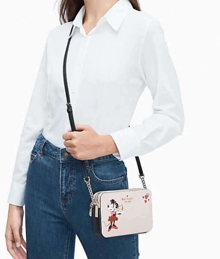 KATE SPADE NEWYORK LIMITED EDITION DISNEY MINNIE DOUBLE ZIP CROSSBODY WOMEN BAG