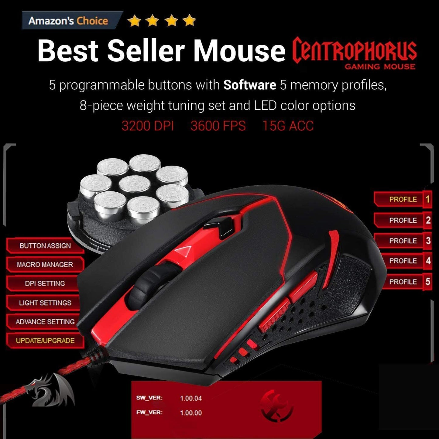Redragon S101 Wired RGB Backlit Gaming Keyboard,Mouse,Pad & Headset Combo