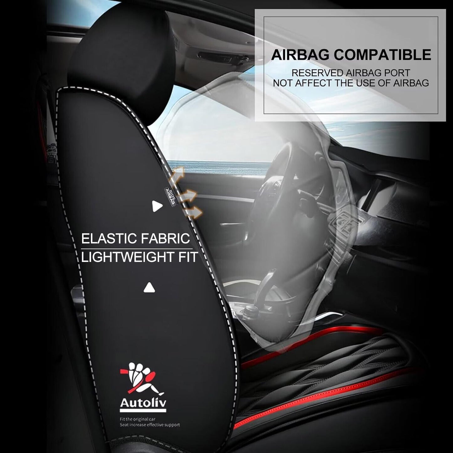 Universal Leather Car Seat Covers Front 2 Seats Cushion Cover Waterproof