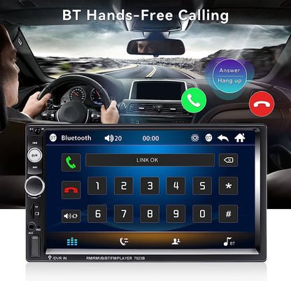 7" Dubbel-Din Kar Stereo Klank Bluetooth MP5 Speler USB FM Multimedia Radio+4LED