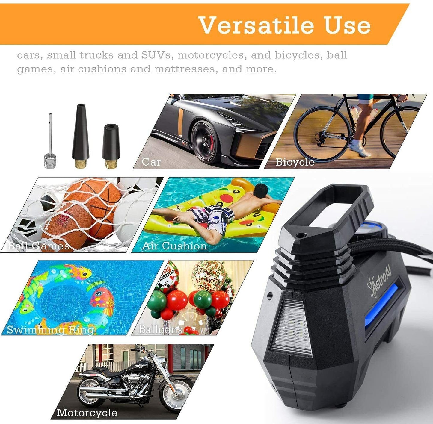 Air Compressor Tire Inflator Portable Air Pump for Car Tires 12V DC Auto Tire