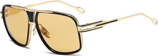 Sunglasses Men Women Unisex  Goggle Alloy Big Frame Metal Punk Style Shield