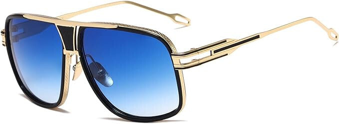 Sunglasses Men Women Unisex  Goggle Alloy Big Frame Metal Punk Style Shield