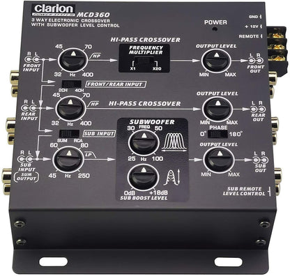 CLARION MCD360 3-WAY 6-CHANNEL INPUT ELECTRONIC CROSSOVER W/ 5-VOLT RCA OUTPUTS
