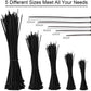 Width 0.16inch Cable Zip Ties,500 Packs Self-Locking 4+6+8+10+12-"  Nylon Cable