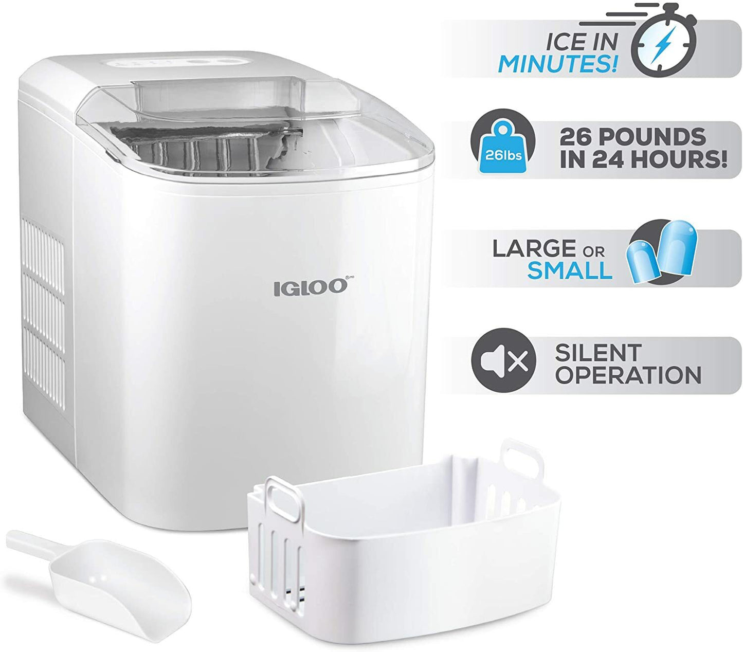 Automatic Portable Electric Countertop Ice Maker Machine 26 POUNDS in 24 Hours